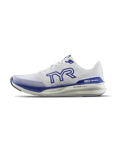TYR Unisex-Erwachsene Sr-1 Tempo Running Athletic Shoes Sneaker, Weiß/Blau, 10 Women/8.5 Men von TYR