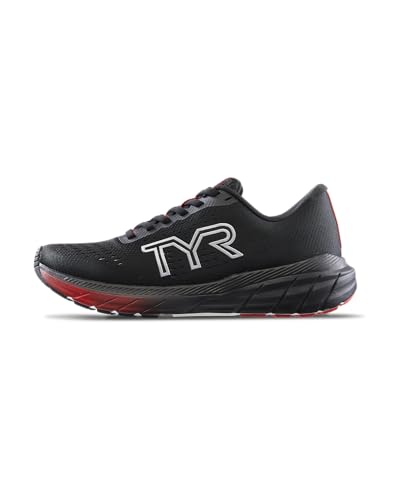 TYR Unisex Rd-1x Running Athletic Shoes Sneaker, Schwarz/Rot, 38 EU von TYR