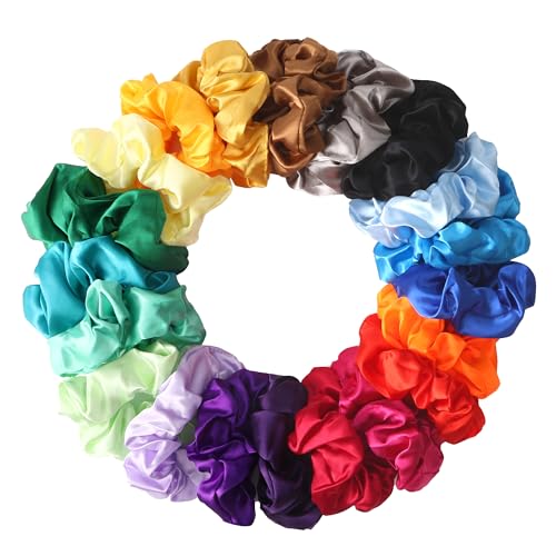 Haargummis 20 Stück Premium Samt Haargummis Niedliche Weiche elastische Haarbänder Seile Scrunchie Für Damen Oder Mädchen Haarschmuck 20 Farben von TYSM-CC