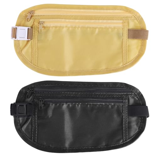 Herren Gürteltasche Damen 2 Stück Verdeckter Geldgürtel wasserdichte Reisetasche Verstellbarer Hüftgurt für Radfahren Fitnessstudio Spaziergang Reisen von TYSM-CC