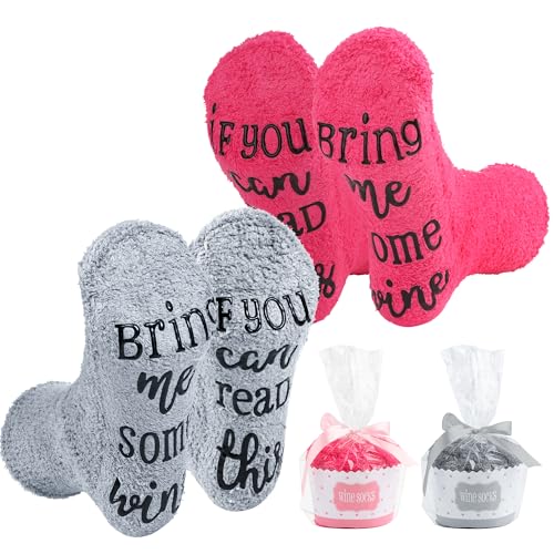 2-Pack Premium Kuschelsocken mit Motiv & Spruch | Lustige Paarsocken für Hochzeitstag, Valentinstag & Jahrestag | für Frauen Männer, Geburtstagsideen für Paare mit Humor (IF YOU CAN READ THIS Design) von TYSM-CC