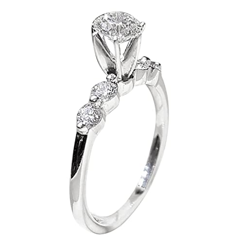 Luxus Ring Rose Ring Diamant Rose Ring zu Ring Licht Be Fashion Day Spar-kle Kreative Diamant Damen Valentinstag Tragen RingNeuer RingCan Diamond Stacked Rings, C, C von TYTUOO