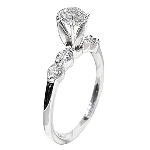 Luxus Ring Rose Ring Diamant Rose Ring zu Ring Licht Be Fashion Day Spar-kle Kreative Diamant Damen Valentinstag Tragen RingNeuer RingCan Diamond Stacked Rings, a, A von TYTUOO