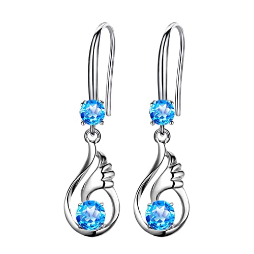 Ohrringe für Damen, Kristall, kreativ, Mädchen, Diamant, Temperament, lange Ohrringe, blau, Einheitsgröße von TYTUOO