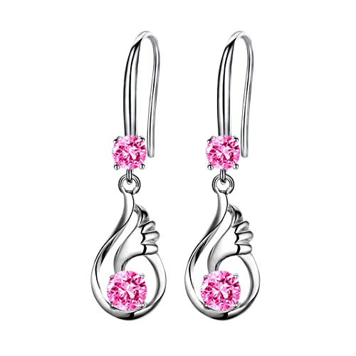 Ohrringe für Damen, Kristall, kreativ, Mädchen, Diamant, Temperament, lange Ohrringe, rose, Einheitsgröße von TYTUOO