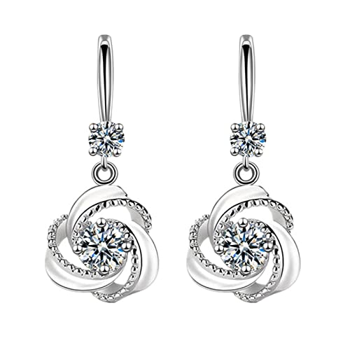 Ohrringe für Frauen Kristall Mädchen Diamant besetzt Kreativ Lange Temperament Ohrringe, weiß, Einheitsgröße von TYTUOO