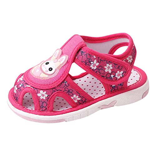 TYTUOO Sommer Kinder Infant Wanderschuhe Mädchen Sandalen Flache Sohle Rutschfeste Leichte Hohle Atmungsaktive Komfortable Weiche Obermaterial Badesandalen Kinder Jungen (Hot Pink, 25 Toddler) von TYTUOO