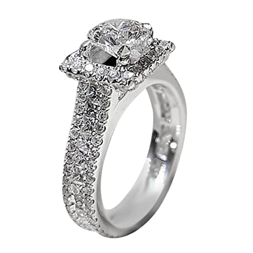 Valentinstag Damen Rose Ring Rose Luxus Ring Neuer Ring Be Stacked Wear to Spar-kle Ring Mode Kreative Diamant Ring Diamant Licht Diamant Ring Can Day Ringe, C, C von TYTUOO