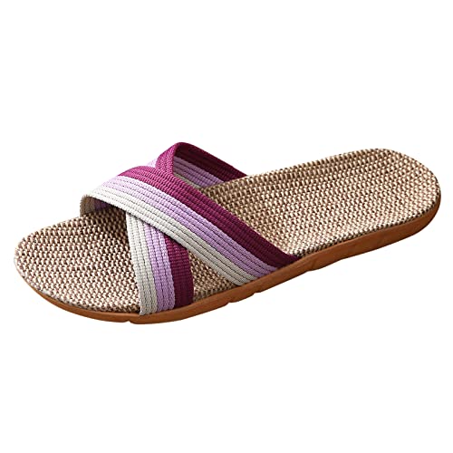 TYUIOP Flache Schuhe für Damen elegant Weite Sommer Pantoletten Plateau Pantoffeln rutschfest Badelatschen Clogs Leder schwarz Slipper ohne Absatz aus von TYUIOP