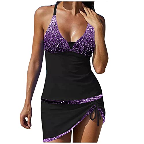 Damen Bikini Monokini Damenanzug Badeanzug Hohe Taille Nach Oben Wrap Schieben Badebekleidung Badeanzug Sportlich Mit Cup Bikini High Waist Ruffles High Waist von TYUIOP