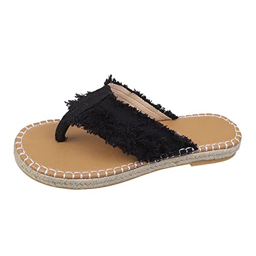 Flache Schuhe für Damen elegant bunt Latschen Damen Sommer bequem weich rutschfest Badelatschen Hausschuhe Sommer Pantoletten Clogs Leder schwarz Damen Pantoletten Schnalle Clogs Frauen Slip von TYUIOP