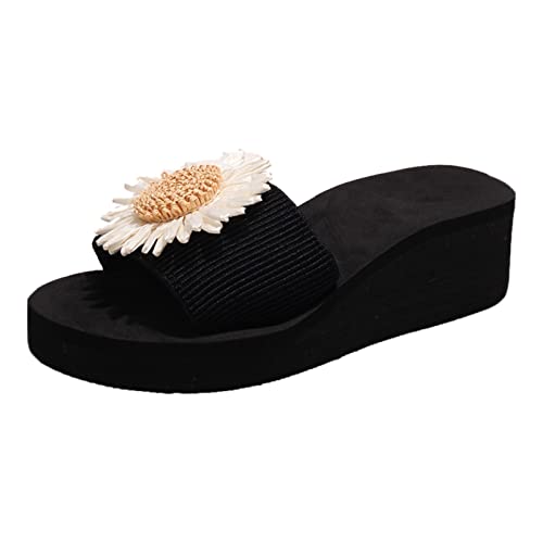 TYUIOP flache schuhe für damen schwarz sommer pantoletten damen 39 damen slim organic zehentrenner beach pool größe 36-41 clogs leder damen damen loafer mit dicker sohle vegan outdoor sandalen von TYUIOP