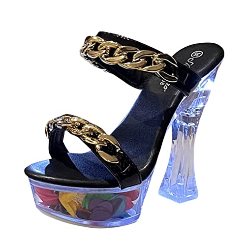 Riemchenpumps Damen Pumps Damen Brautschuhe glänzende stöckelschuhe Sandalen Damen elegant Damen Klassische Pumps mit Blockabsatz Schwarze Sandalen Pumps Damen von TYUIOP