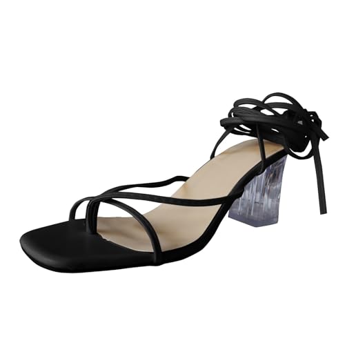 Sandalen 35 Pumps Damen weiß 41 Brautschuhe glänzende stöckelschuhe Damen Sandalen mit Absatz Damen Pumps mit Blockabsatz vegan Sandals Women's Genuine Leather Pumps Damen von TYUIOP