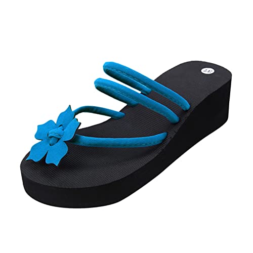 Schlappen Damen Sommer elegant Latschen Damen Sommer vorne zu Damen Herren Zehentrenner Sommer flip Flops Badelatschen Clogs Leder Damen 40 Damen Loafer mit Plateau aus Kunstleder von TYUIOP