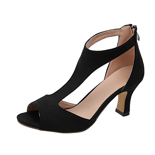 Slingback Pumps Damen flach Pumps Damen schwarz Plateau Damen Pumps offen Stilettos high Heels Sandalen Sandalen Damen Bequeme Arbeitsschuhe mit eckiger Zehenpartie Pantoletten Damen von TYUIOP