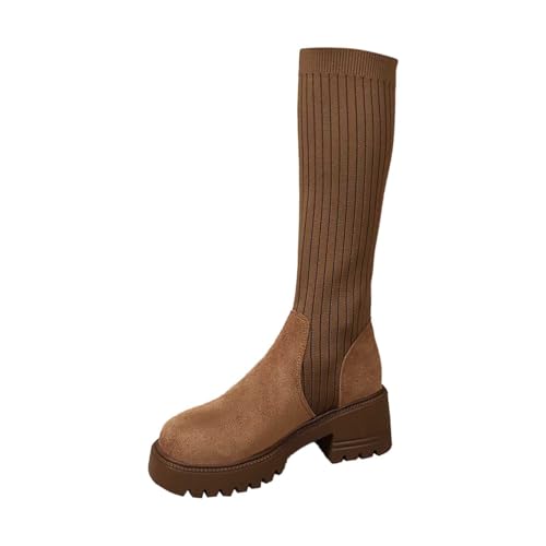 TYUIOP Ankle Boots Damen Chelsea Mit Niedrigem Absatz Spitze Zehen Freizeitschuhe Herbst Winter Damenstiefel Schwarz Braun Reitstiefel Stiefeletten Flach Rote Schuhe von TYUIOP
