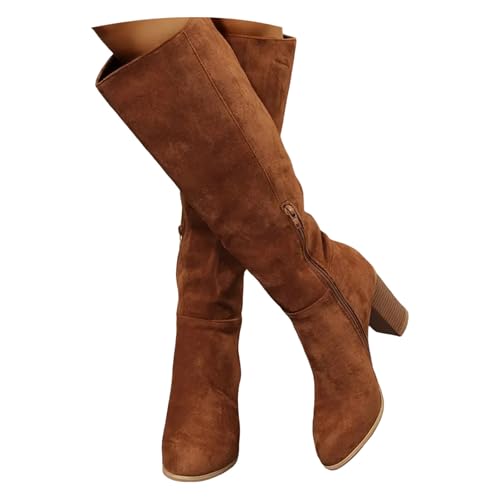 TYUIOP Ankle Boots Damen Jungle Boot Springerstiefel Damenstiefel Schnürstiefel Silhouette Bequemer Reißverschluss Warmes Futter Lug Sohle Innenreißverschluss Stiefeletten Sommer Braun Rot von TYUIOP