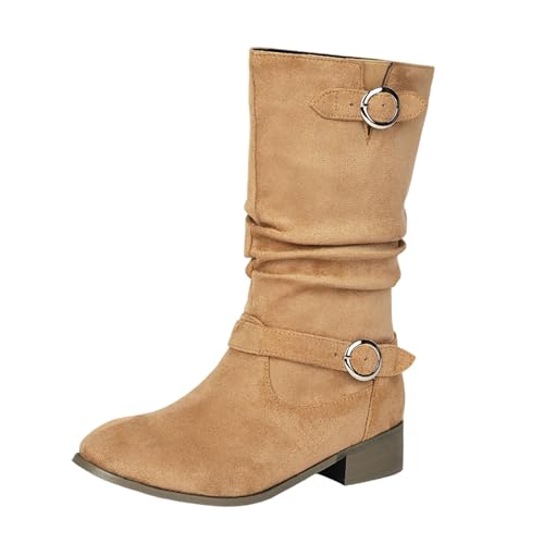 TYUIOP Boots Damen Jungle Boot Springerstiefel Damenstiefel Schnürstiefel Silhouette Bequemer Reißverschluss Warmes Futter Lug Sohle Innenreißverschluss Stiefeletten Flach Rot von TYUIOP