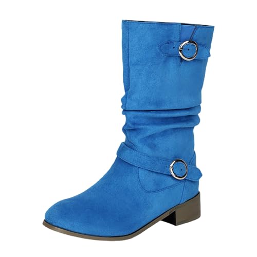 TYUIOP Boots Damen Jungle Boot Springerstiefel Damenstiefel Schnürstiefel Silhouette Bequemer Reißverschluss Warmes Futter Lug Sohle Innenreißverschluss Stiefeletten Flach Rot von TYUIOP