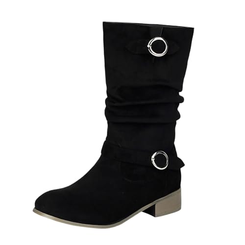 TYUIOP Boots Damen Jungle Boot Springerstiefel Damenstiefel Schnürstiefel Silhouette Bequemer Reißverschluss Warmes Futter Lug Sohle Innenreißverschluss Stiefeletten Flach Rot von TYUIOP