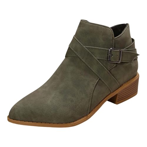 TYUIOP Boots Damen Schwarz Chelsea Mit Niedrigem Absatz Spitze Zehen Freizeitschuhe Herbst Winter Damenstiefel Braun Reitstiefel Stiefeletten Sommer Flach Festival Schuhe von TYUIOP