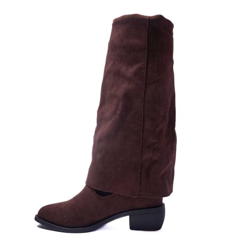 TYUIOP Boots Damen Schwarz Chelsea Mit Niedrigem Absatz Spitze Zehen Freizeitschuhe Herbst Winter Damenstiefel Braun Stiefel Stiefeletten Wildleder Schwarze Festival von TYUIOP