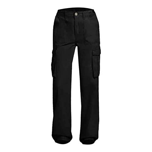 TYUIOP Cargohose Damen schwarz Outdoorhose Relaxed-fit Damen Cargo Hose Cargohose Damen schwarz eng Kurze Cargohose Damen Knielang Damenhosen mit Gummizug Teenager Cargohose Damen von TYUIOP