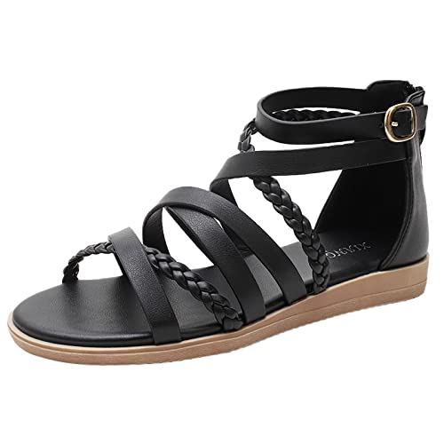 TYUIOP weisse sandalen damen flache schuhe für elegant sommer mit strass perlen bohemia x-riemen damenschuhe und bequem frauen von TYUIOP
