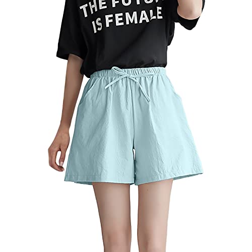 TYUIOP Frauen Leinenhose luftige Stoffhose Freizeithose yogahose Jogginghose Sporthose Damen kurz 3/4 Stoff Hose kurzgröße 28 weiß lang von TYUIOP