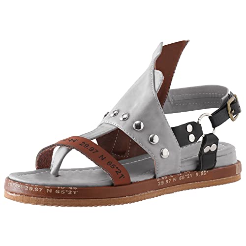 TYUIOP sandalen weiss damen flache schuhe zum kleid riemchensandalen bequem sandaletten sommer leder reißverschluss damenschuhe 44 schwarz von TYUIOP