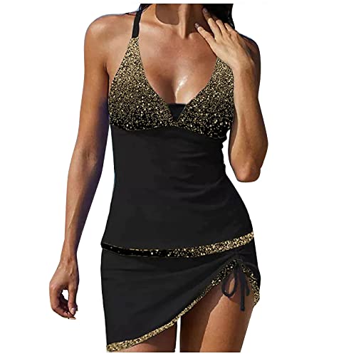 Badeanzug Tankini Damen große größen bademode Push up Zweiteiliger Set bauchweg hohe Taille Sommer mit Badeshorts von TYUIOP
