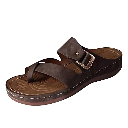 TYUIOP big buckle damen schwarz latschen damen sommer leder flip flops massage footbed zehentrenner clogs leder damen 43 loafer damen slipper anzugschuhe schuhe barfuss sandalen kinder sandalen von TYUIOP