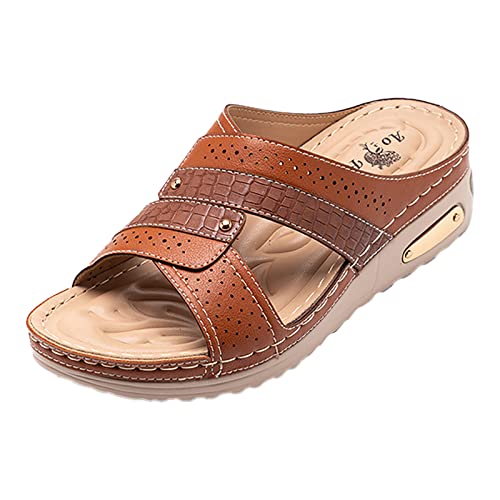 TYUIOP damensandalen sommer bequem loafer damen 41 Sandalen Damen Sommer Bequem Waschbare Slingback slip on damen Sandalen Damen Sommer Flache Zehentrenner Sandaletten sandalen damen weiß von TYUIOP