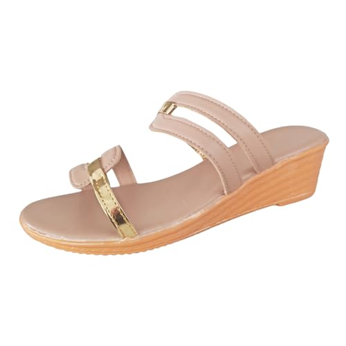 TYUIOP riemchensandalen damen sandalen damen sommer sandalen damen sommer bequem waschbare slingback doppelring badelatschen leder sommer hausschuhe outdoor hausschuhe mit absatz damen clogs von TYUIOP