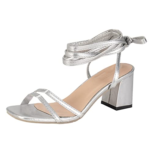 TYUIOP sandalen damen 40 hohe schuhe damen weiß vorne zu damen satin tanzschuhe wedding sandalen schuhe damen sommer damen sandale mit absatz und zwei riemchen leder-zehenring sandalen hohe von TYUIOP