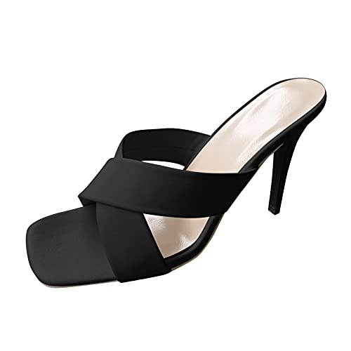 TYUIOP sandalen damen 42 pumps damen schwarz blockabsatz damen hoher high blockabsatz plateau heel sandaletten damen sommer damen sandalette schnallenverschluss leder-zehenring sandalen pumps von TYUIOP