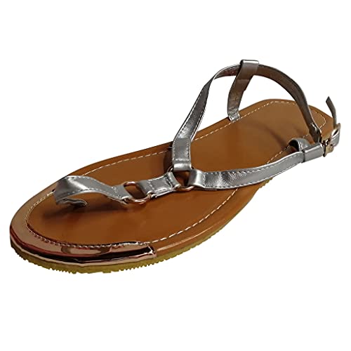 TYUIOP sandalen damen bequem clogs leder damen sommer offene zehe bohemian flip flops sandalen damen sommer damen keilsandalen mit offenem zehenbereich sandalen damen weiß 36 von TYUIOP