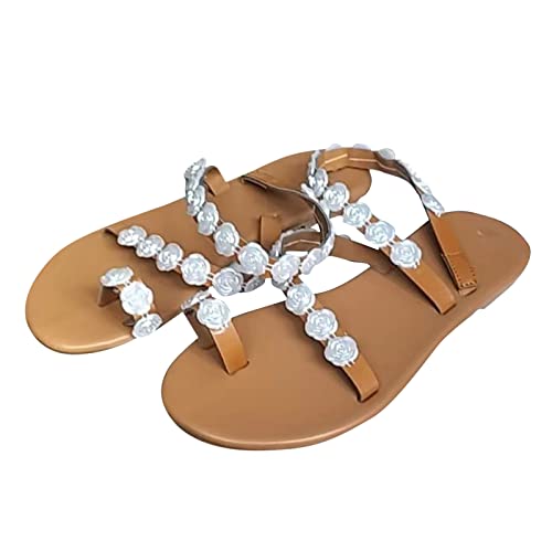 TYUIOP sandalen damen elegant badesandalen damen damen sportsandalen trekking sandalen doppelring damen flip flops sommer strand string sandalen leicht hausschuhe mit absatz pantoletten von TYUIOP