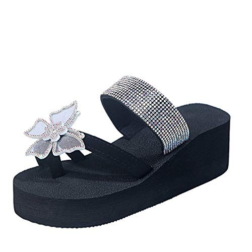 TYUIOP sandalen damen silber sandalen damen 33 bohemian flip flops mit strass gr??e 36-42 rei?verschluss flip flops damen herren sport zehentrenner bequeme pantoletten von TYUIOP