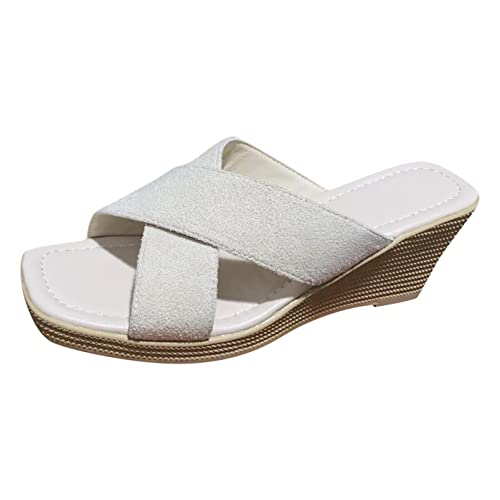 TYUIOP schlappen damen 37 latschen damen sommer leder flip flops damen leder zehentrenner mit arch support women's summer slippers women's casual comfy trim loafer flat klassisch mokassin von TYUIOP