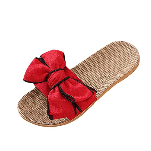 TYUIOP schlappen damen sommer bequem sommer pantoletten damen mit absatz damen herren zehentrenner sommer flip flops badelatschen clogs leder damen loafer schnürsenkel weich sandalen damen von TYUIOP