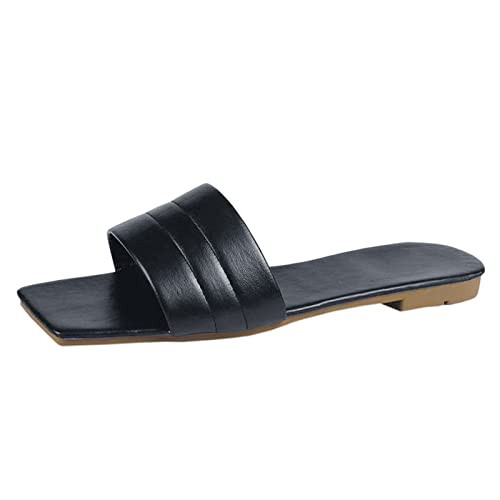 TYUIOP schlappen damen sommer zehentrenner latschen damen sommer vorne zu flip flops damen glitzer keilsandalen plateau elegant clogs leder schwarz bequeme arbeitsschuhe niedlicher penny-loafer von TYUIOP