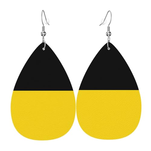 Baden-Württemberg-Fahne Lederohrringe in Tropfenform sind ein luxuriöses und modisches Accessoire, das für Frauen geeignet ist und individuellen Charme zeigt. von TYUMH