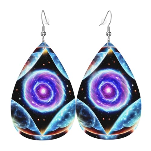 Cosmic Stars Ohrringe aus Leder in Tropfenform sind ein luxuriöses und modisches Accessoire, das für Frauen geeignet ist und individuellen Charme zeigt. von TYUMH