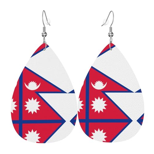 Die Flagge von Nepal in Tropfenform aus Leder sind ein luxuriöses und modisches Accessoire, das für Frauen geeignet ist und individuellen Charme zeigt. von TYUMH