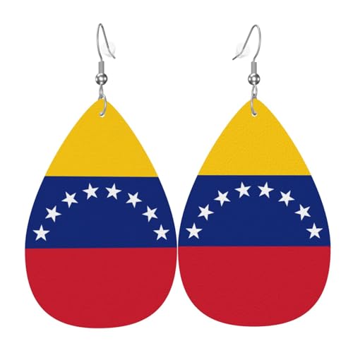 Die Flagge von Venezuela in Tropfenform aus Leder sind ein luxuriöses und modisches Accessoire, das für Frauen geeignet ist und individuellen Charme zeigt. von TYUMH