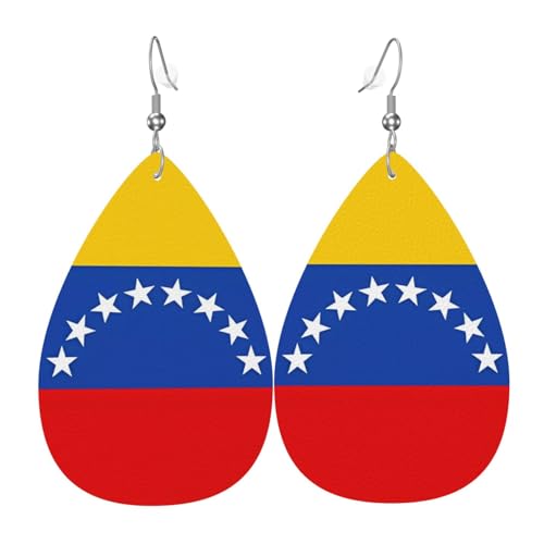 Die Flagge von Venezuela in Tropfenform aus Leder sind ein luxuriöses und modisches Accessoire, das für Frauen geeignet ist und individuellen Charme zeigt. von TYUMH