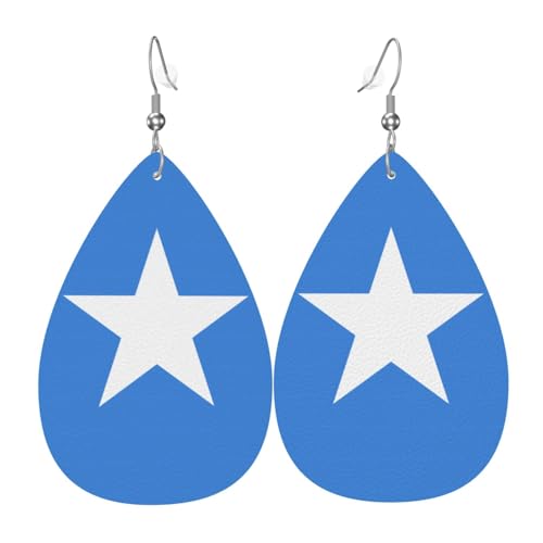 Die Somali-Flagge in Tropfenform aus Leder sind ein luxuriöses und modisches Accessoire, das für Frauen geeignet ist und individuellen Charme zeigt. von TYUMH