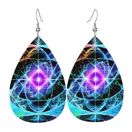 Die achtdimensionalen Lederohrringe in Tropfenform sind ein luxuriöses und modisches Accessoire, das für Frauen geeignet ist und individuellen Charme zeigt. von TYUMH